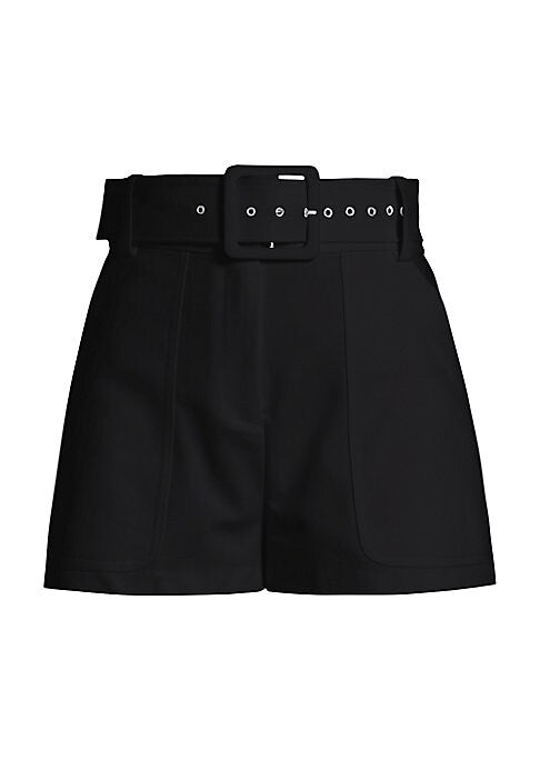 Belted High-Waist Shorts