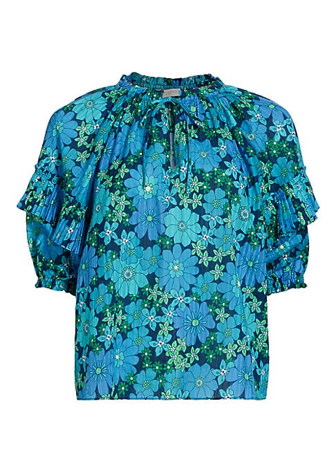 Tropical Floral Tie Top