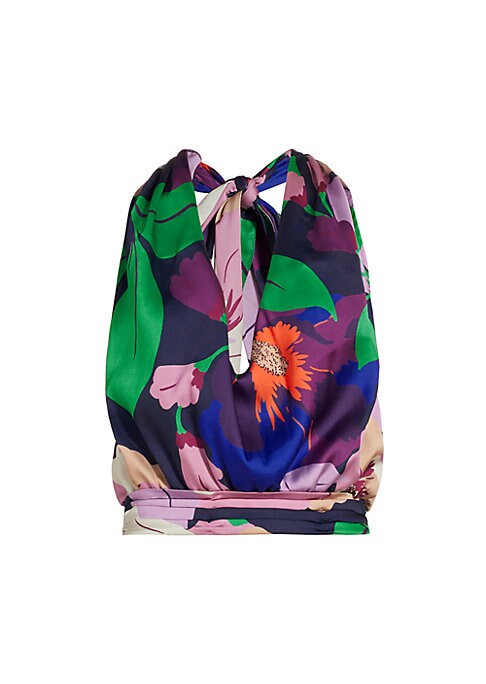 Floral Satin Halter Top