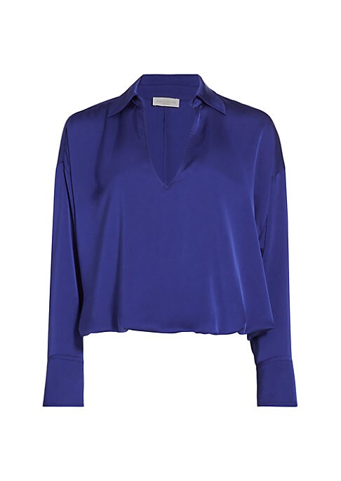 Satin V-Neck Crop Top