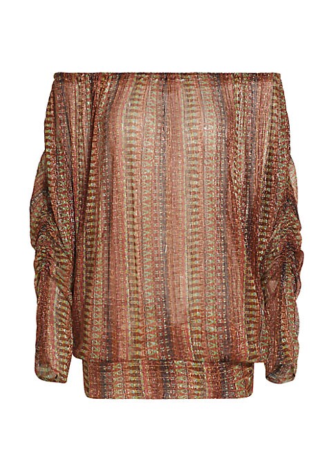 Metallic Off-Shoulder Blouse