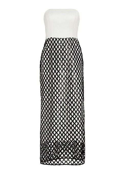 Lattice Sparkle Strapless Dress