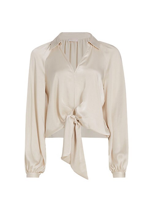 Satin Tie-Detail Blouse