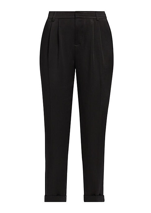 Satin High-Rise Ankle Pants