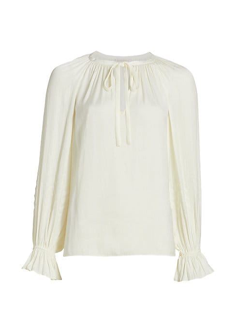 Satin Elegance Tie Blouse