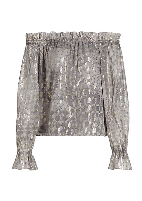 Metallic Off-Shoulder Blouse