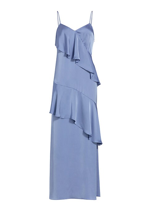 Lustrous Tiered Satin Dress