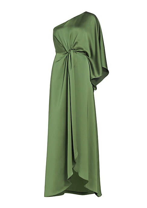 Draped Knot Satin Dress