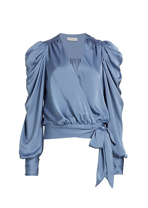 Satin Wrap Blouse