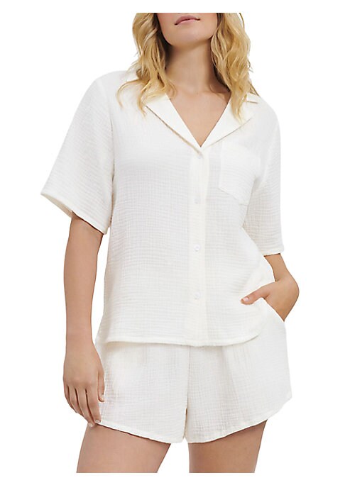 Breezy Gauze Button-Up