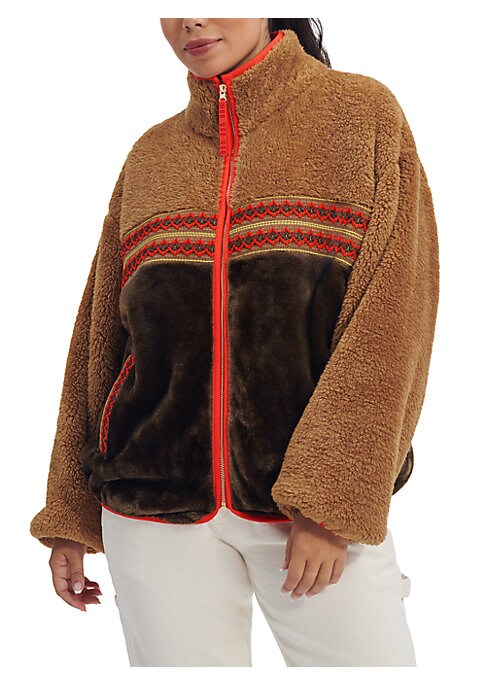 Cozy Colorblock Sherpa Jacket