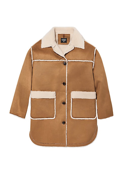 Cozy Contrast Shearling Jacket