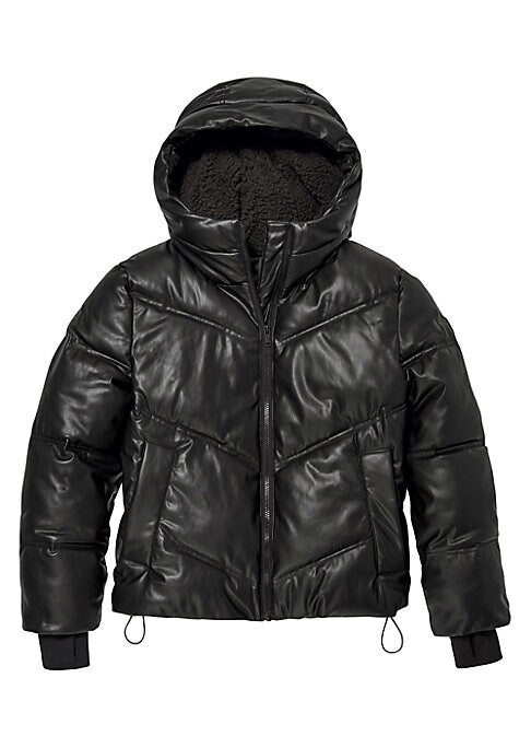 Faux Leather Cozy Puffer