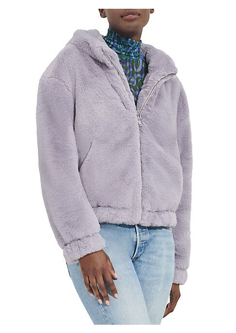 Cozy Satin-Fur Hoodie