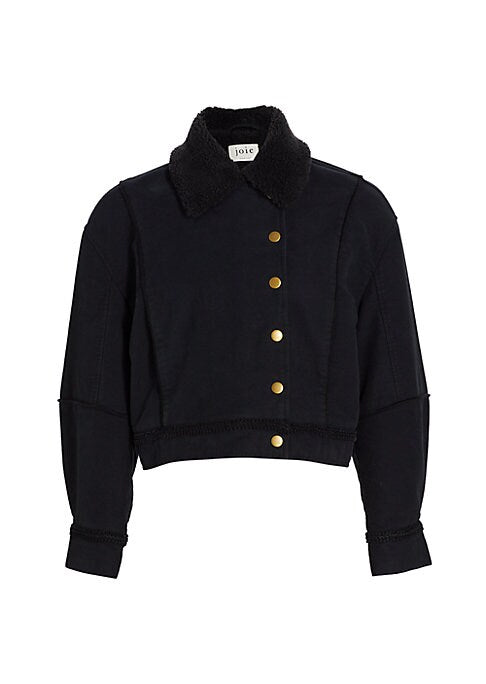 Cropped Faux Shearling Jacket