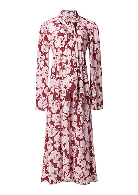 Paisley Silk Midi-Dress