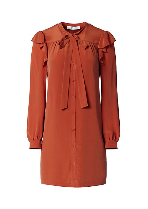 Elegant Ruffle Silk Dress