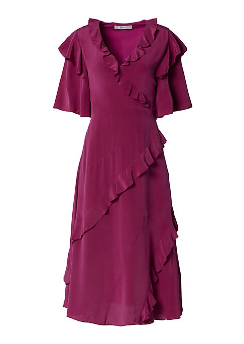 Silk Ruffle Midi Dress