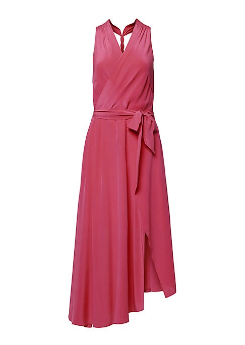 Silk Tie-Waist Midi Dress