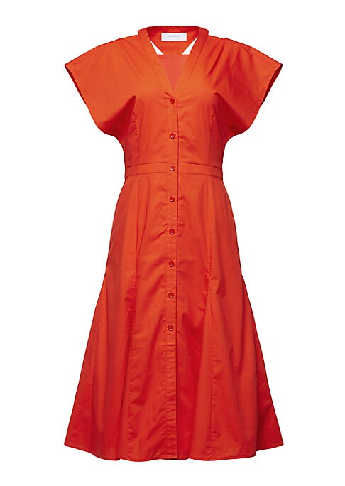 Cotton Cut-Out Midi Dress
