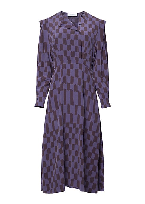 Chic Checkered Silk Dress