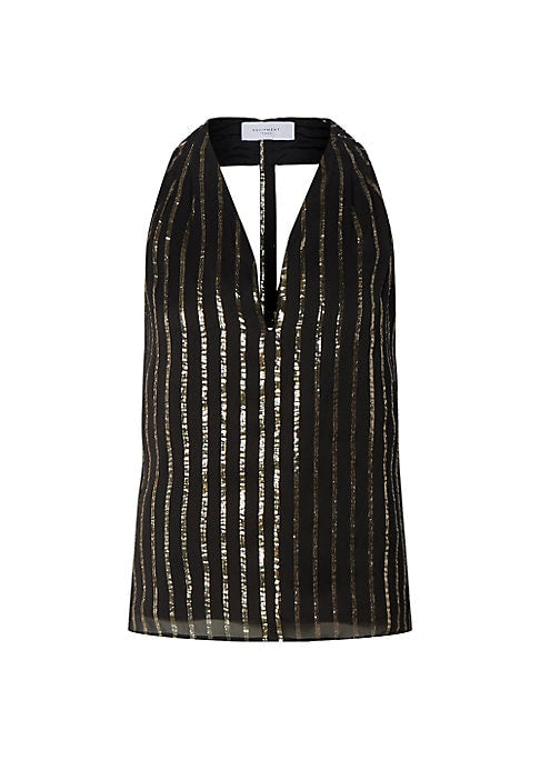 Metallic Halter Stripe Top