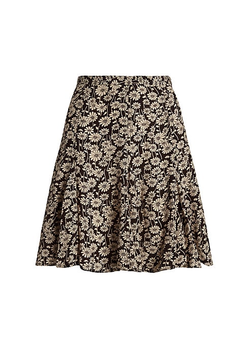 Floral Pleat Mini Skirt