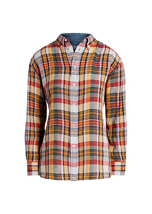 Plaid Linen Button-Up