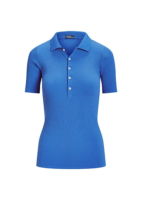 Ribbed Elegance Polo Top