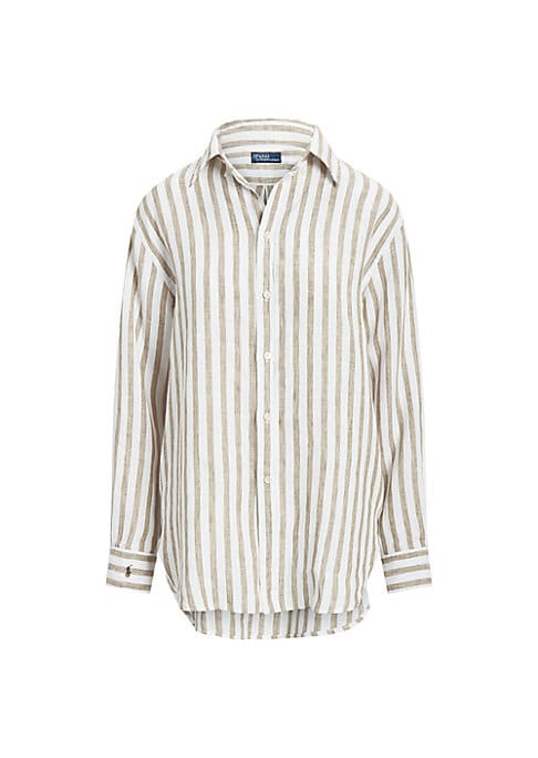 Linen Striped Button-Up