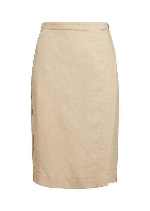 Asymmetric Linen Wrap Skirt