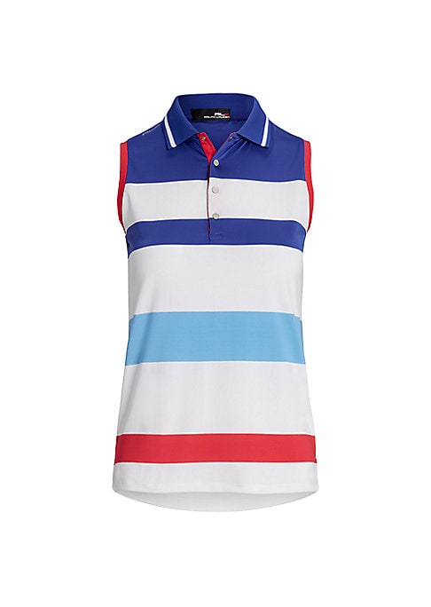 Stripe Chic Sleeveless Polo