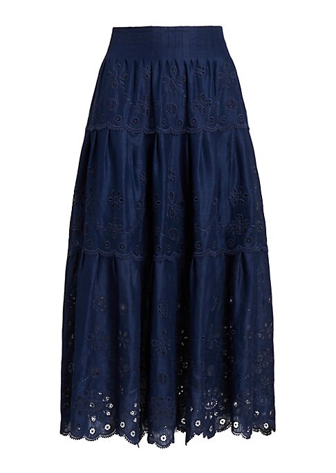 Elegant Eyelet Maxi Skirt