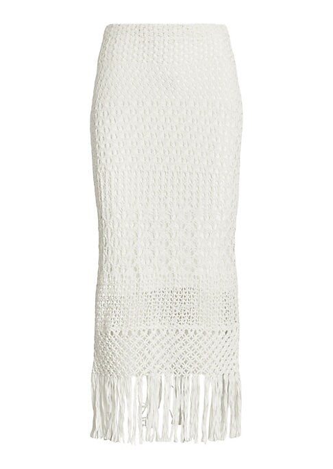 Fringe Knit Midi Skirt