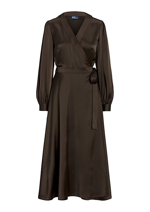Satin Elegance Wrap Dress
