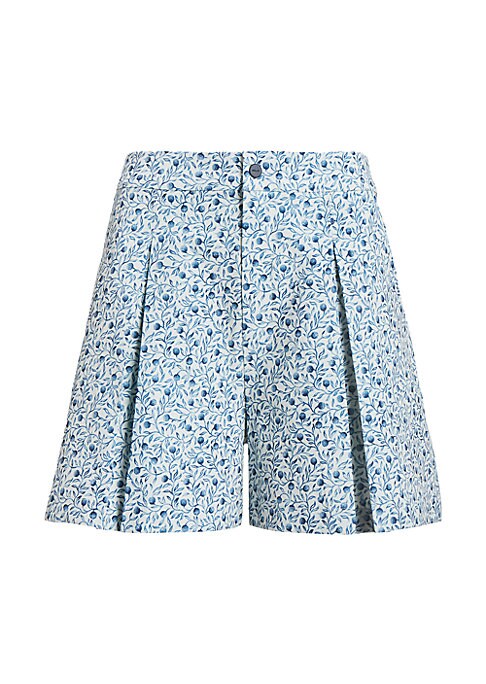 Sporty Pleated Wide-Leg Shorts