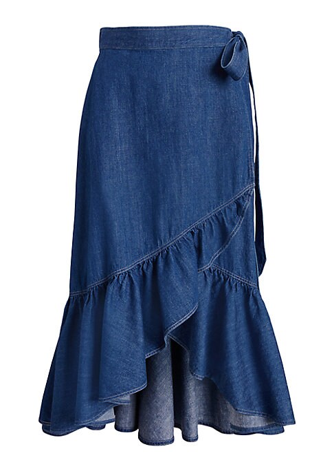 Ruffled High-Low Midi Skirt