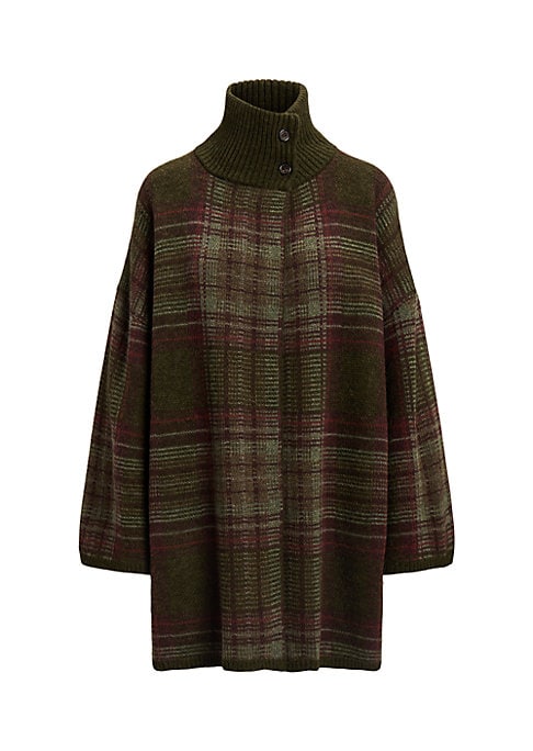 Cozy Plaid Wrap Sweater