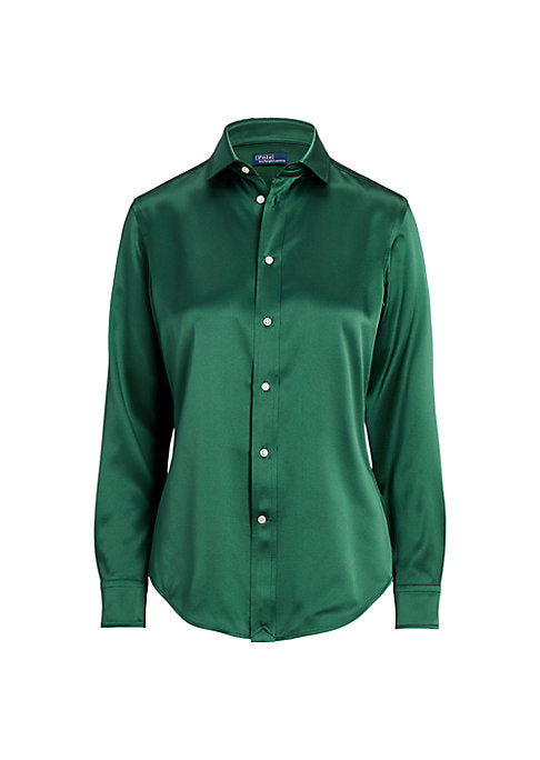 Silk Elegance Button-Up Shirt