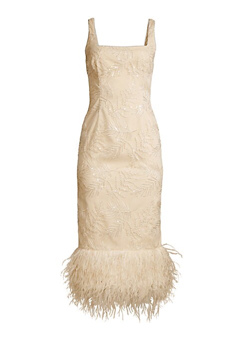 Feathered Sequin Elegance Dress