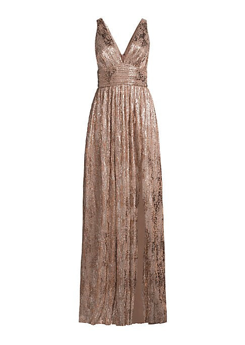 Gleaming Slit Gown
