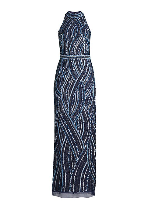 Elegant Beaded Column Dress
