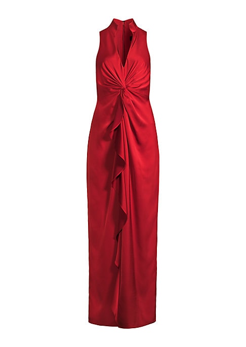 Twisted Ruffle Evening Dress
