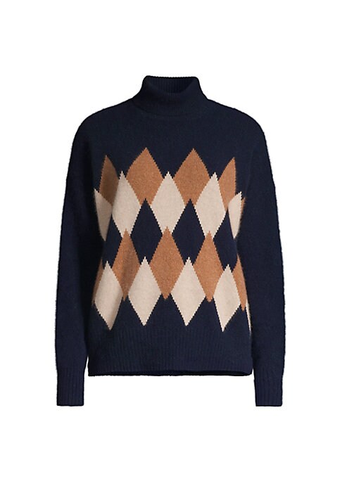 Cozy Argyle Turtleneck Sweater