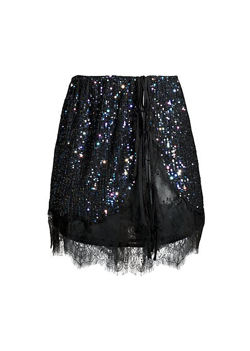 Sparkle Lace Mini Skirt