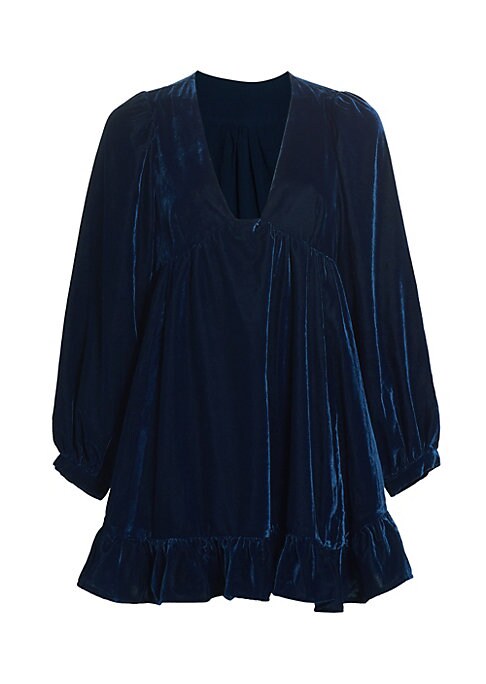 Velvet Flounce Mini Dress