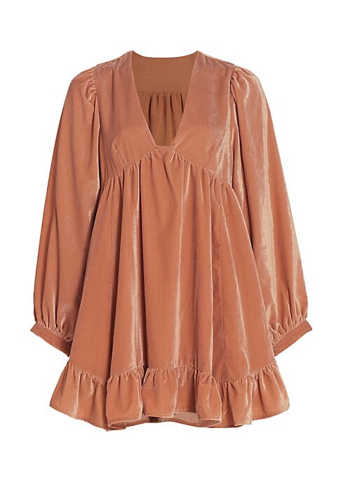 Velvet Flounce Mini Dress