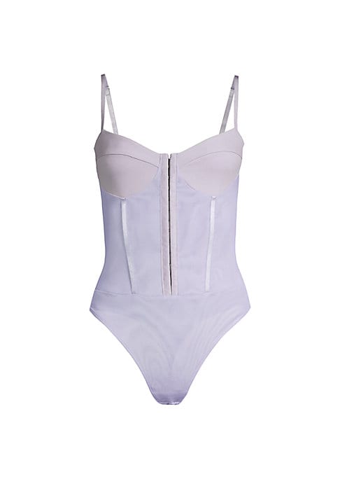 Mesh Corset Thong Bodysuit