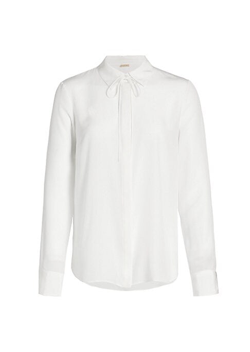 Elegant Tie-Front Silk Shirt