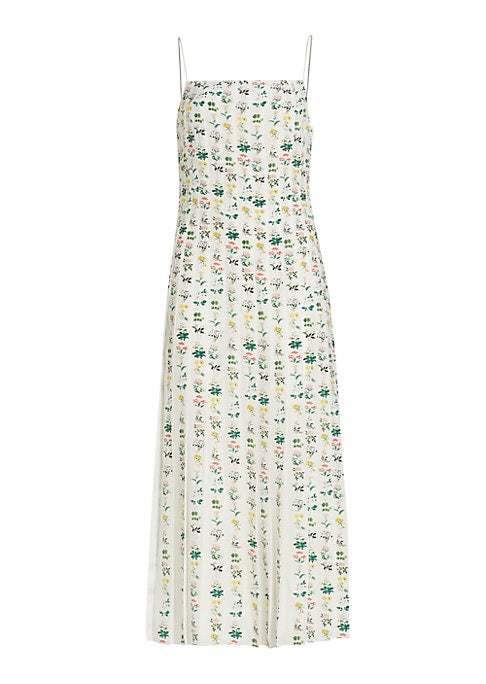 Flowing Floral Silk Dress